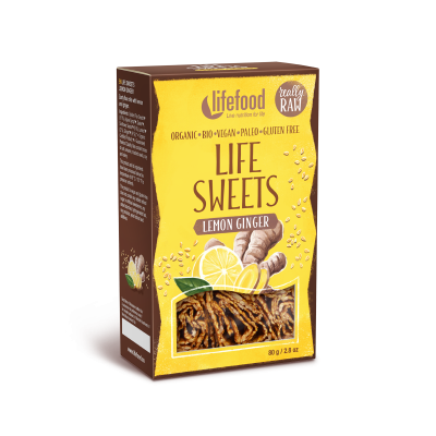 Life sweets zázvor s citrónovou kůrou 80g RAW, BIO