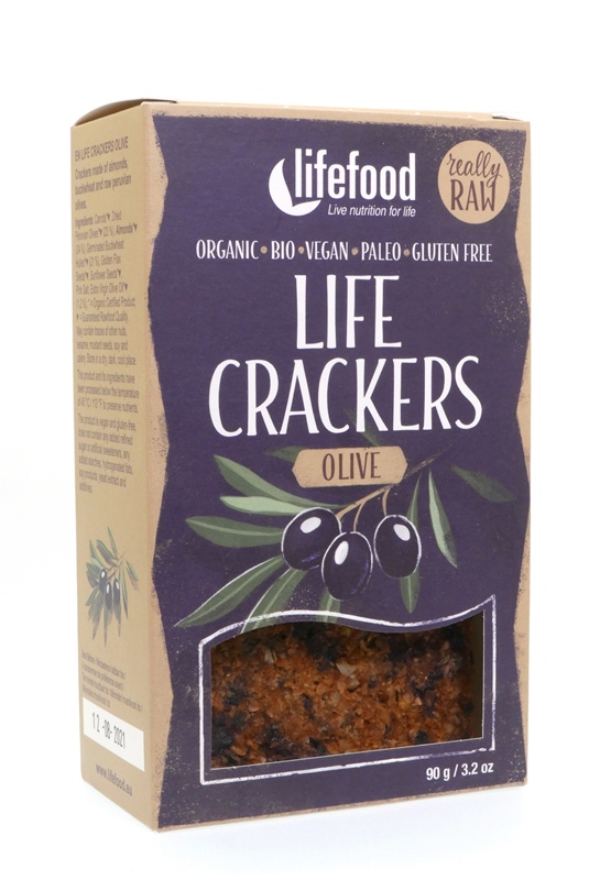 Life crackers Olivové 90g RAW, BIO