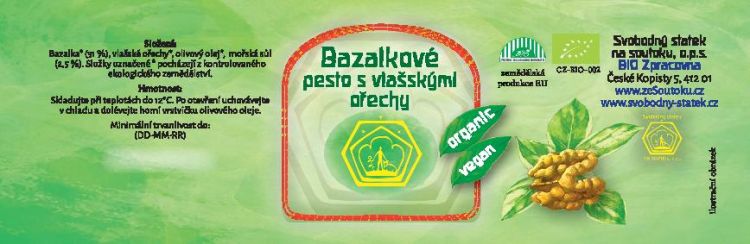 Pesto bazalkové bez česneku 120g BIO