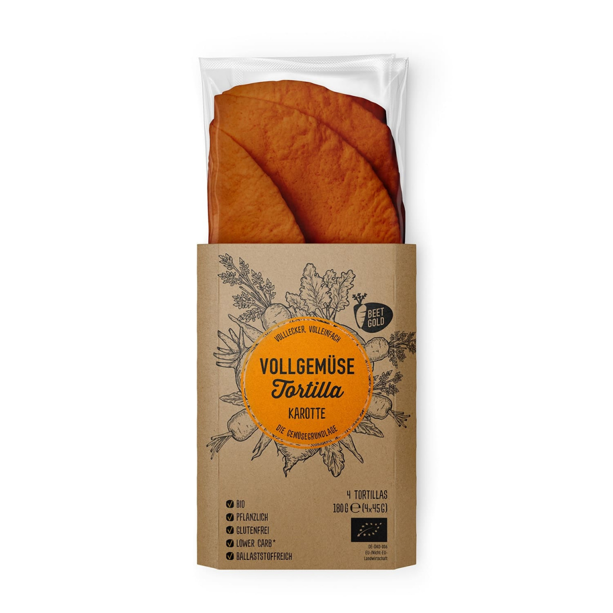 Oranžová zeleninová tortilla 4x45g BIO